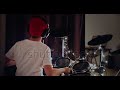 Young Boy Practice Playing Electronic Instrument Drums At Musical Studio Teenager Rock Band