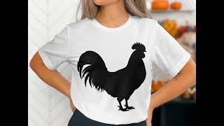 Rustic Rooster SVG, Farm Animal Silhouette, Rooster Clipart, Vintage Farm Vector, Digital Cut File