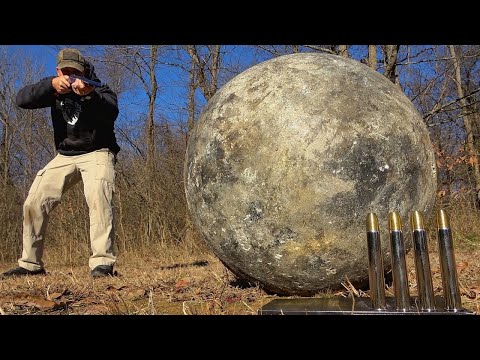 Double Barrel Elephant Rifle (500 Nitro Express) vs Atlas Stone (340 lbs!!!)