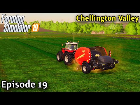 FS19 Timelapse - Chellington Valley Seasons Yr2 Ep 19 MAKING ALFALFA SILAGE BALES WITHOUT MAIZEPLUS