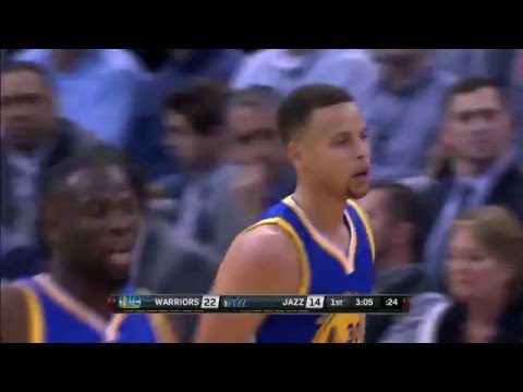 Stephen Curry steps back to shoot the three!