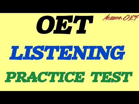 OET LISTENING PRACTICE TEST ONLINE| #oet #oetexam #oetlisteningnurses