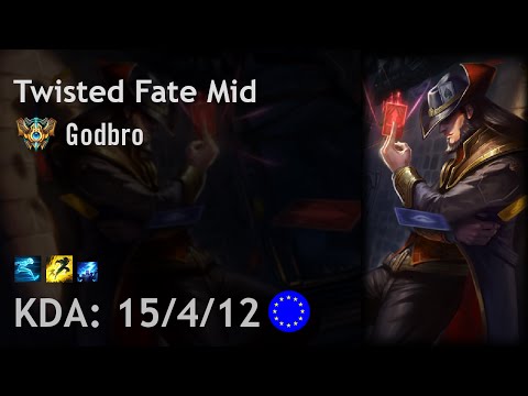 Twisted Fate Mid vs Veigar - Godbro - EUW Challenger Patch 6.18