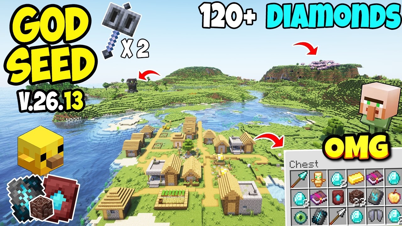 🔥Best Survival (God Seed) For Minecraft 26.13 Bedrock And PE |5 Blacksmith Seed | Minecraft Seeds