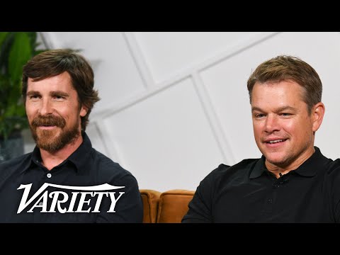 Thumbnail of the video: 'Ford v Ferrari' Stars Christian Bale & Matt Damon on Shooting Intense Racing Scenes