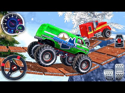 Offroad Monster Truck Driving Simulator - Impossible Jeep Stunts Ramp Racing 3D - Android GamePlay