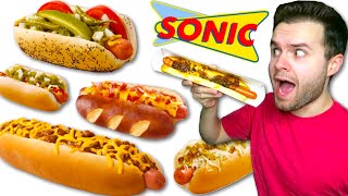 Trying Sonic Drive-In's FULL Hot Dog MENU! - Fast Food Review