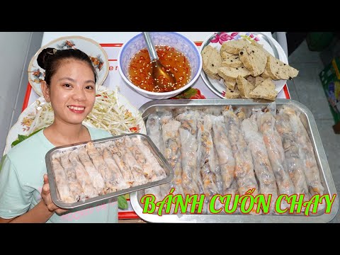 Món ăn chay|Cách làm bánh cuốn chay đơn giản bằng chảo ăn rằm tháng giêng