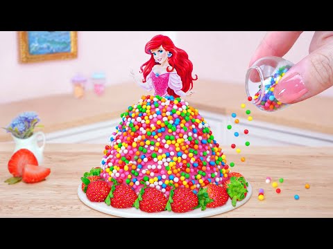 Pull Me Up Cake | Beautiful Miniature Ariel Princess Cake Decorating With Strawberry | Mini Cakes