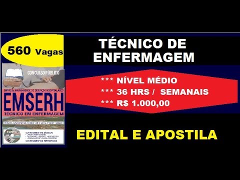 Edital Apostila Concurso EMSERH 2018 Técnico de Enfermagem