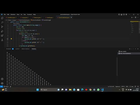 Zero One Matrix Pattern Using Java On Visual Studio Code Explore With Sougata