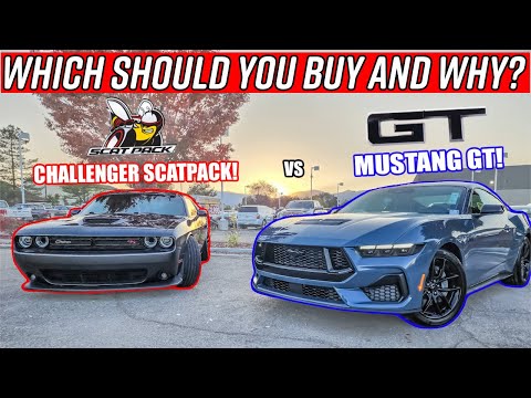 DODGE CHALLENGER SCATPACK vs 2024 FORD MUSTANG GT! WHICH SHOULD YOU BUY and WHY?!