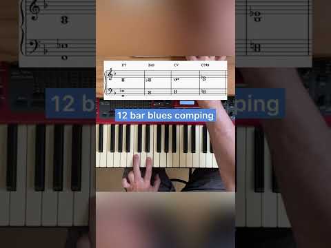Basic 12 bar blues comping #jazzpiano #pianotutorial