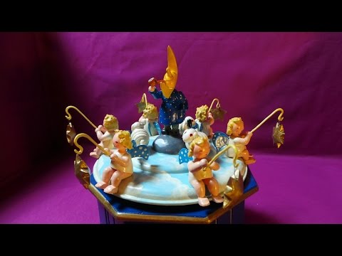 Erzgebirge - wunderschöne alte Spieluhr von STEINBACH - Mondmann Weisst du wieviel Sternlein stehen