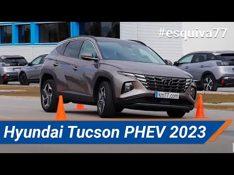 Hyundai Tucson PHEV 2023 – Maniobra de esquiva (moose test) y eslalon | km77.com