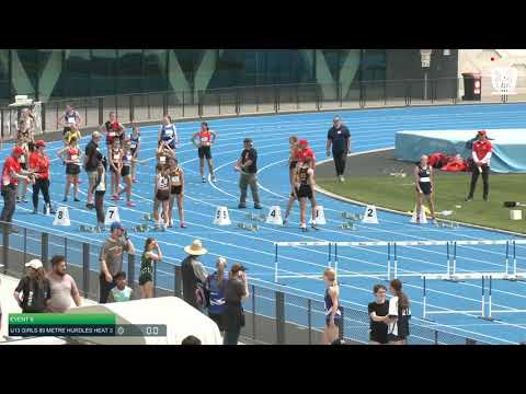 U13 Girls 80m Hurdles Heat 3: 2021 State Combined Events Championships // LAVicTV