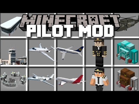 Minecraft PILOT MOD / FLY PLANES IN THE MINECRAFT AIRPORT AS A PILOT!! Minecraft