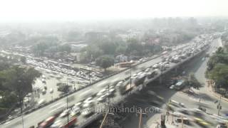 Madness of Delhi's traffic: seen from high above!