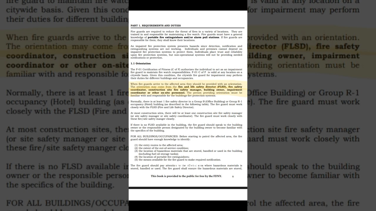 2025 FDNY F01 requirements