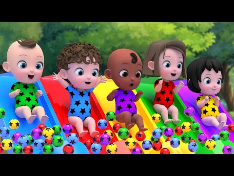 Color Balls Slide | Rock A Bye Baby & Seven Steps + more Nursery Rhymes & Kids Songs | Kindergarten