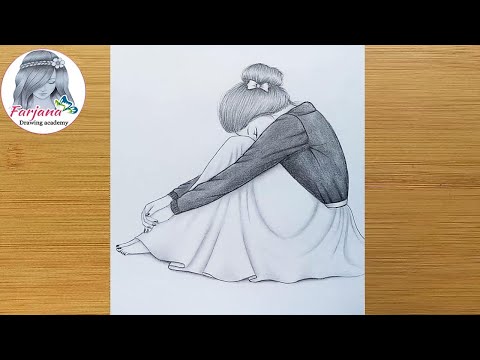 Alone Girl Pencil Sketch || How to draw a sad girl for beginners || Üzgün Kız Nasıl Çizilir