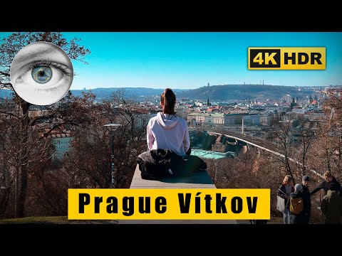 Prague 4k walk HDR The place for meditation, Vitkov Hill, National Memorial, Žižkov🇨🇿 Czech Republic