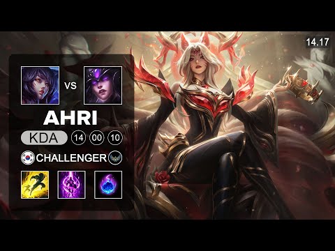 Ahri vs Syndra Mid - KR Challenger - Patch 14.17 Season 14
