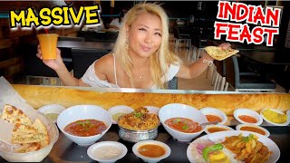 EATING A MASSIVE INDIAN FEAST at Divine Dosa in Las Vegas, NV!! #RainaisCrazy