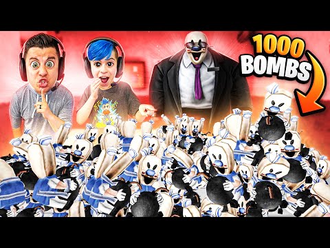 ICE SCREAM 4 MOD.. 1000 BOMBS vs ROD | EXPLORING OUTSIDE of RODS FACTORY and MORE..