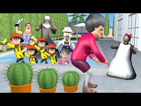 Monster Head vs Granny, Piggy, Ice Scream,Scary Teacher 3D - funny horror animation parody #1