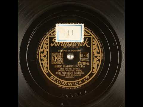 Beer Barrel Polka (Roll Out the Barrel) ~ The Andrews Sisters with Orchestral Accomp. (1939)