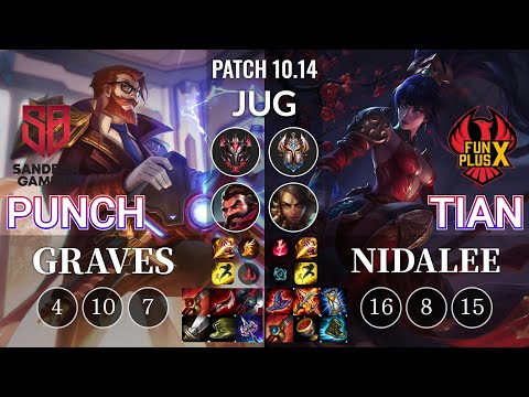SB Punch Graves vs FPX Tian Nidalee Jungle - KR Patch 10.14