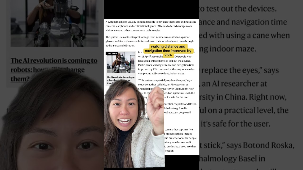 AI cameras helping the visually impaired, really impactful research and tech in this Nature article!