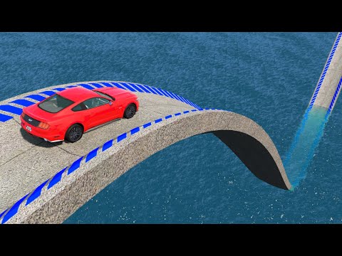 Impossible Weird Wave Bridge Crossing Cars Vs Deep Water - BeamNG.Drive