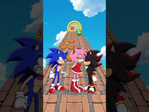 Sonic vs. Shadow New Kiss Run Epic Funny Challenge!  #sonic #shadow