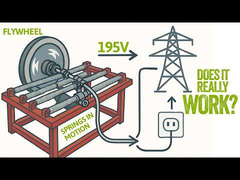 FREE ENERGY 195 Volts Spring & Flywheel Generator - DIY