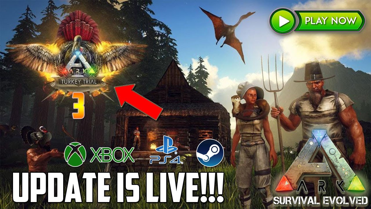 ARK *CRAZY* UPDATE IS HERE! - TURKEY TRIAL 3! - NEW DINO! - NEW ITEMS! - XBOX/PS4/PC