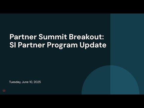 Watch: Partner Summit Breakout: SI Partner Program Update