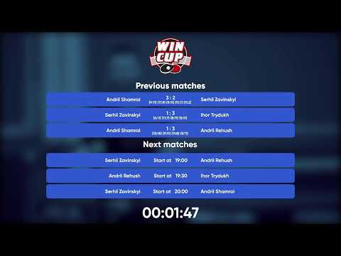 18:00 Andrii Shamrai 1 - 3 Andrii Rehush West 3 WIN CUP 15.10.2022 | TABLE TENNIS WINCUP