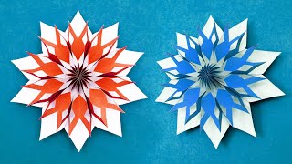 Paper snowflake design diy ❄ - EASY Paper 3D Snowflake