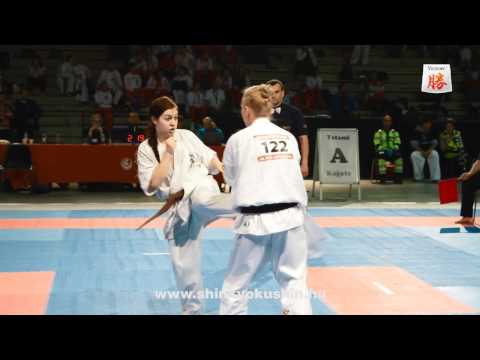Herczeg Lilla vs  Tamara Pfeffer - European Championship Shinkyokushin Switzerland 2013