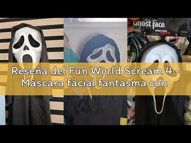 Vídeo relacionado con Fun World Scream 4 - Máscara facial fantasma con cubierta - Accesorio para adultos, color negro