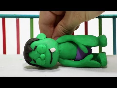 DibusYmas Baby Hulk needs Teddy bear Stop Motion Play Doh Cartoon for children - Vengatoon