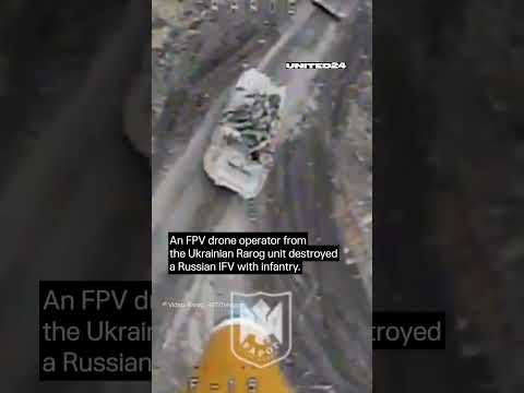 Ukrainian FPV Drone Destroyed Russian IFV With Infantry #warinukraine
