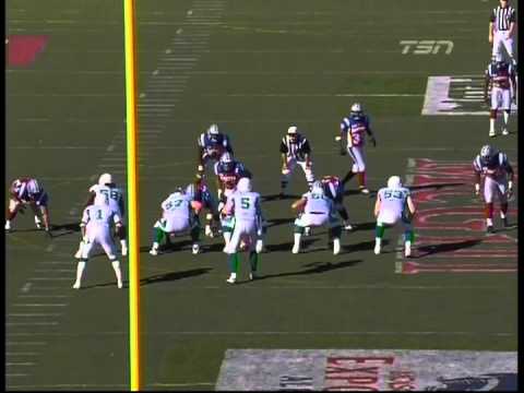 Kyries Hebert #34 Montreal Alouettes Interception Sept 16 2012 Wearing MBP The Glove - by Centre 68