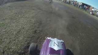 preview picture of video 'Ardmore Extreme 2013 Lawnmower Races Helmet Cam Saturday Stock Heat 2-  Blaines Big Crash'