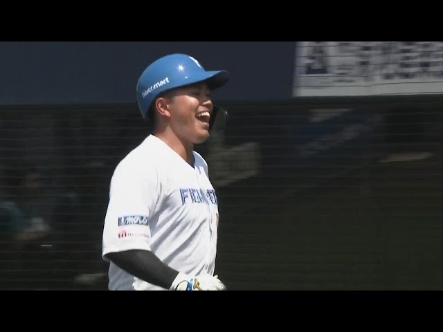 【ファーム】いきなり先制!! ファイターズ・今川優馬が先頭打者ホームラン!! 2024年8月13日 北海道日本ハムファイターズ 対 オイシックス新潟アルビレックスBC