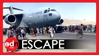 Download lagu People CLING to US Plane to Escape Taliban mp3