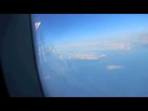 Перелет через Атлантику - внизу Исландия