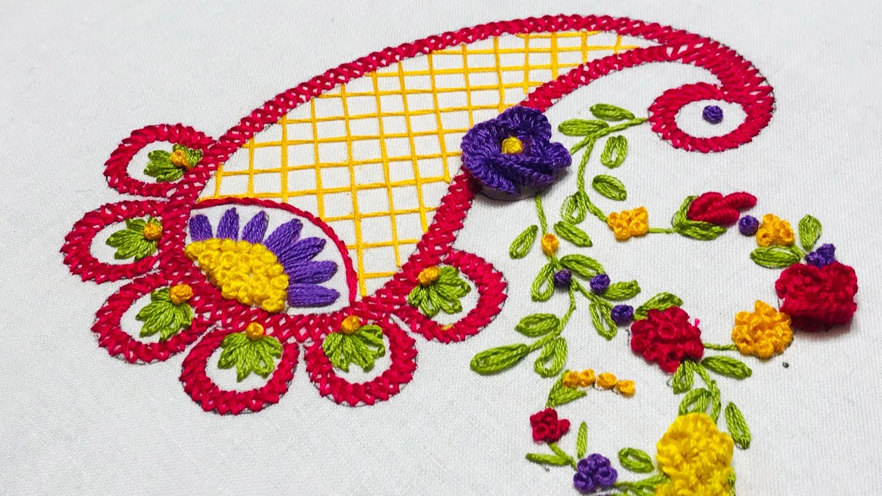 Hand Embroidery: Paisley Embroidery / Motif Embroidery / Traditional Embroidery